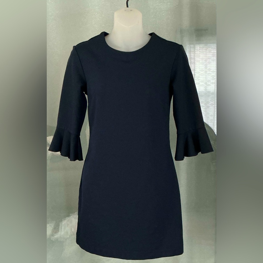 Banana Republic Dark Navy Blue Ponte Flutter Sleeve Dress
